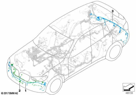 Rear Bumper Wiring Harness for BMW X4 F98, G02 (OEM 61128809736). Original BMW.