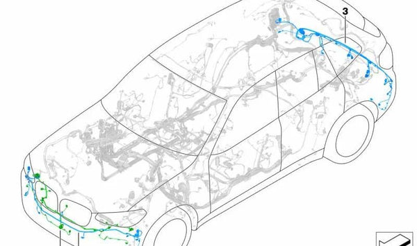 Kabelado parte delantera para BMW G02 (OEM 61128780842). Original BMW.