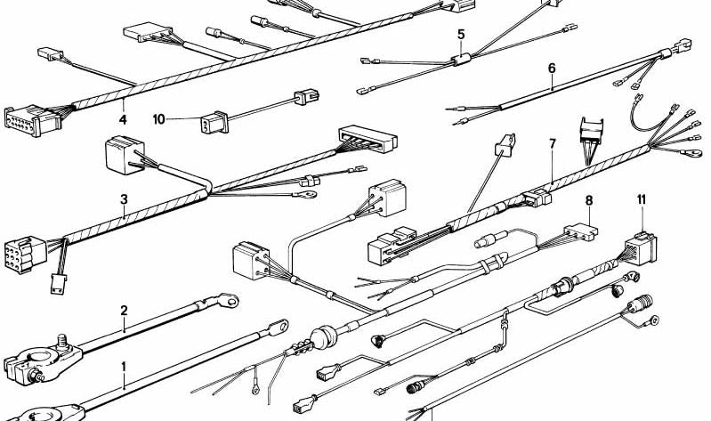 Cable de batería positivo para BMW Serie 5 E28, Serie 6 E24 (OEM 61121375344). Original BMW