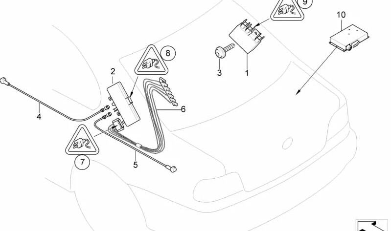 Cable de antena OEM 61128374679 para BMW E46. Original BMW.