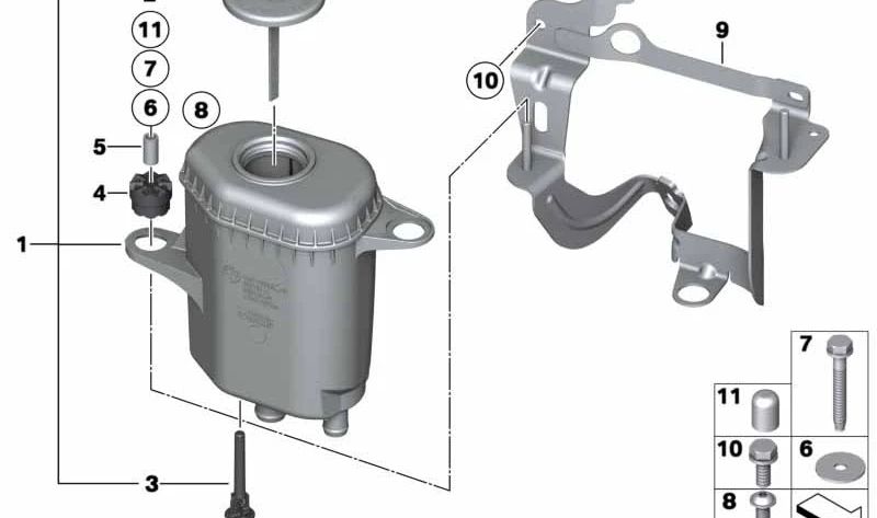 OEM Management Tank Oil 32416776240 pour BMW F07, F10, F11, F12, F13, F01, F02, F04. BMW d'origine.