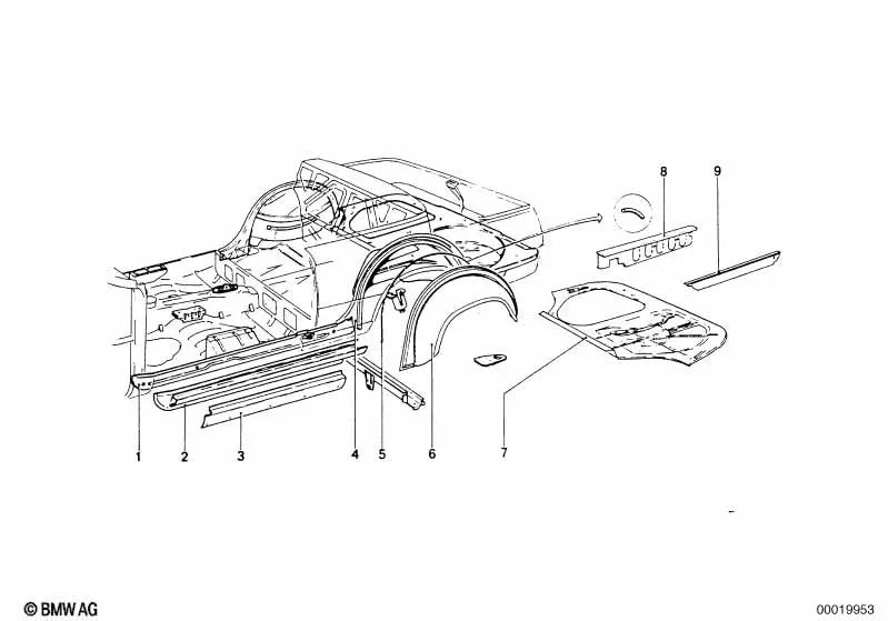 Cubierta izquierda para BMW E46, F30, F80 (OEM 41356440140). Original BMW