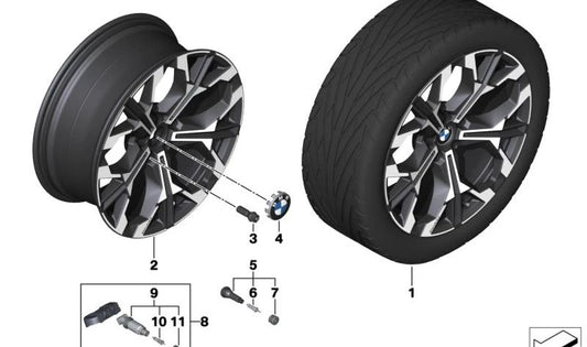 Inserto de válvula para BMW Serie 1 F40, F70, Serie 2 F44, G42, U06, Serie 3 G20, G21, G28, Serie 4 G22, G23, G26, Serie 5 G31, G60, G61, G68, G90, Serie 7 G70, i I20, X1 U11, U12, X2 U10, X3 G45, X5 G05N, G18, X6 F96N, G06N, X7 G07N, Z4 G29, MINI F65, F6