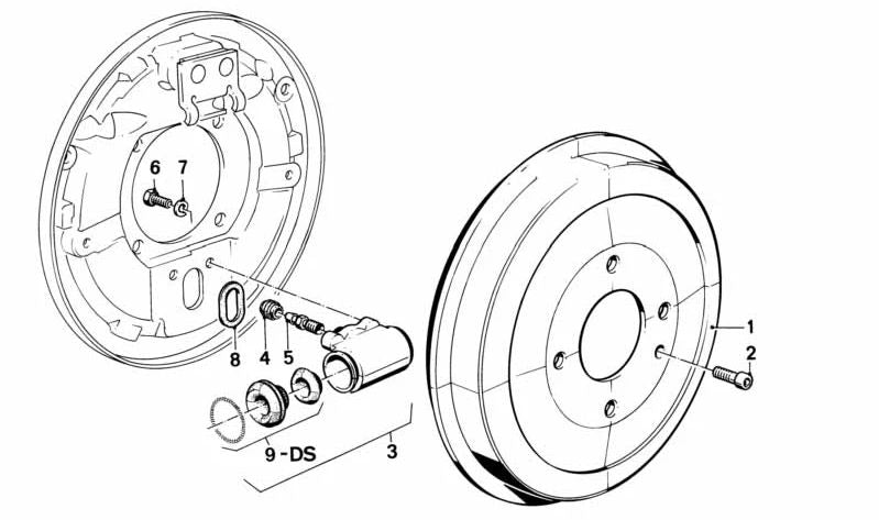 OEM 3421154236 Cylindre de frein arrière pour BMW E30. BMW d'origine.