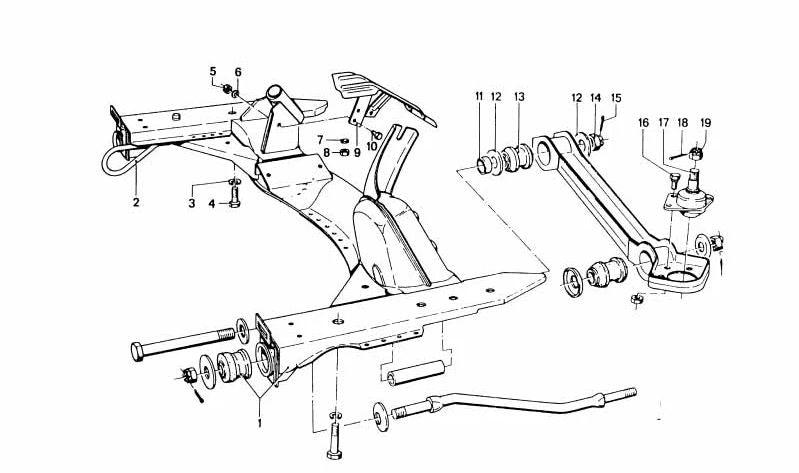 Soporte de goma OEM 31122614100 para BMW (E81, E87, E82, E88, E90, E91, E92, E93, F20, F21, F30, F31, F34, F32, F33, F36, X1 E84). Original BMW.