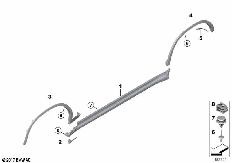 Soporte del módulo de luz izquierdo para BMW X3 G01, G08, X4 G02 (OEM 63177483697). Original BMW.