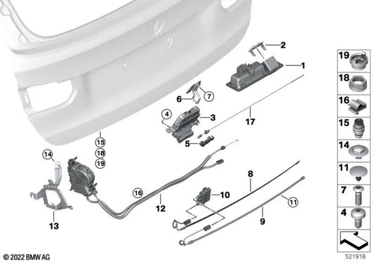 Tapa de protección para BMW Serie 3 F30, F31, F35, F80, Serie 4 F32, F82, Serie 5 F10, F18 (OEM 51247224692). Original BMW