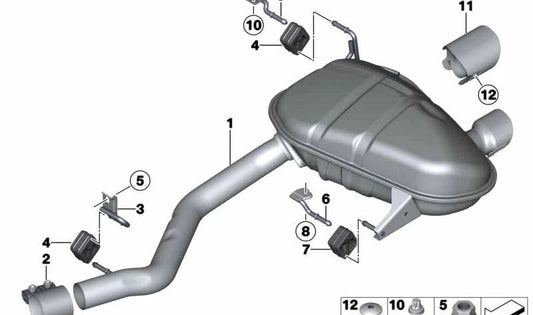 Support d'évasion OEM 18207522197 pour BMW E81, E82, E87, E88. BMW d'origine.