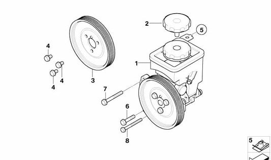 Bomba de dirección asistida para BMW E53 (OEM 32416762279). Original BMW