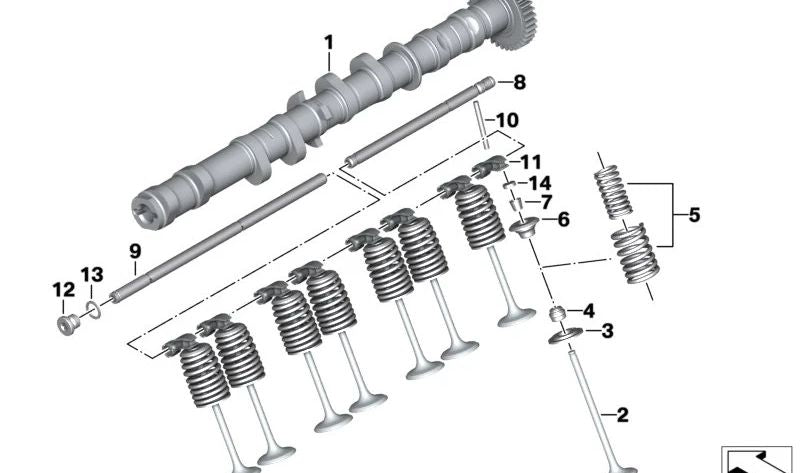 Ventilkegelstück para BMW Serie 3 E90, E92, E93, Serie 5 E60, E61N, Serie 6 E63, E64 (OEM 11347838296). Original BMW