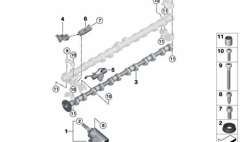 Palanca intermedia para BMW Serie 2 G87, Serie 3 G20N, G21N, G80, G81, Serie 4 G26, G82, G83, X3 F97, X4 F98 (OEM 11378094958). Original BMW