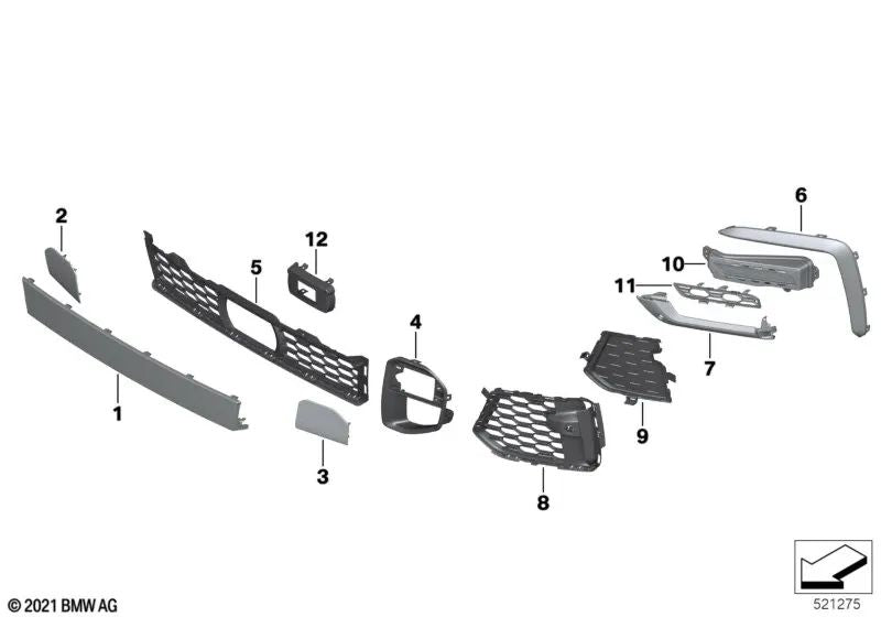 Blende parachoques delantero para BMW G06 (OEM 51118080959). Original BMW