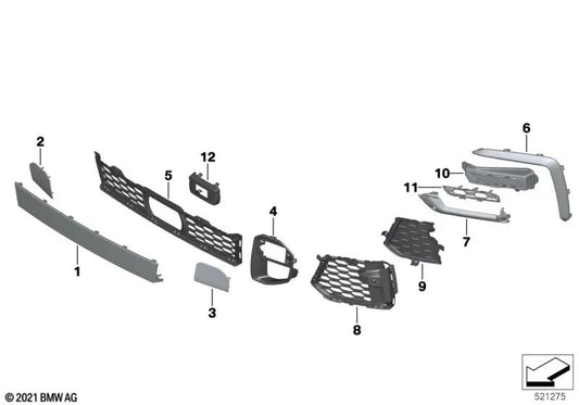 Front bumper blende for BMW G06 (OEM 51118080959). Original BMW