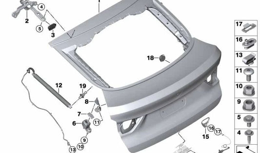 Sellado de Bisagra para BMW F26 (OEM 51247339433). Original BMW