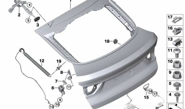 Tornillo hexagonal OEM 71606759754 para BMW (Modelos compatibles: E60, E61, F26, E71, E72, F16, F86). Original BMW.