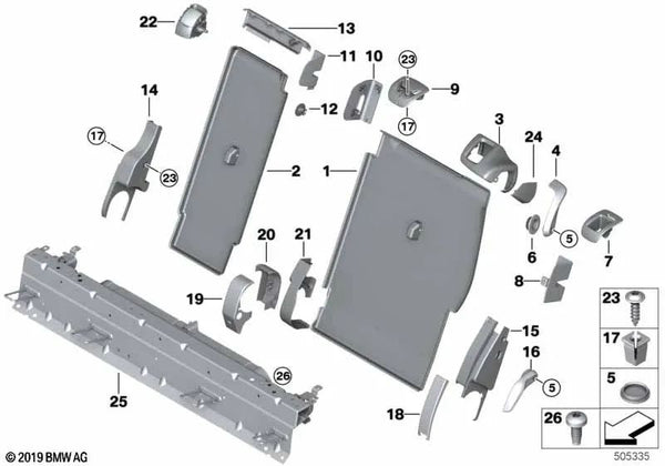 Kappe para BMW X5 E70, F15, F85 (OEM 52209120047). Original BMW.