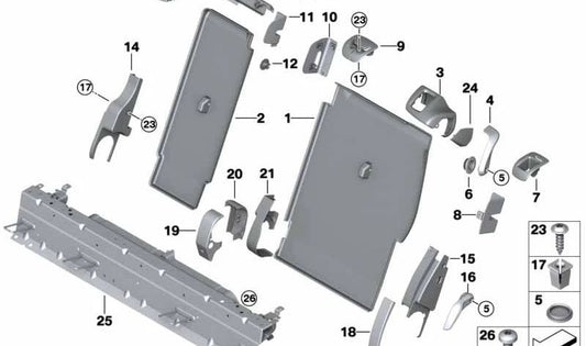 Support central pour BMW X5 F15, F85 (OEM 52207353662). BMW d'origine