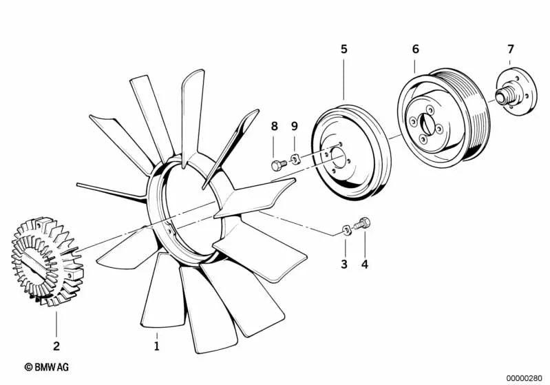 Pulley for BMW E21, E30, E28, E34 (OEM 11511271424). Genuine BMW