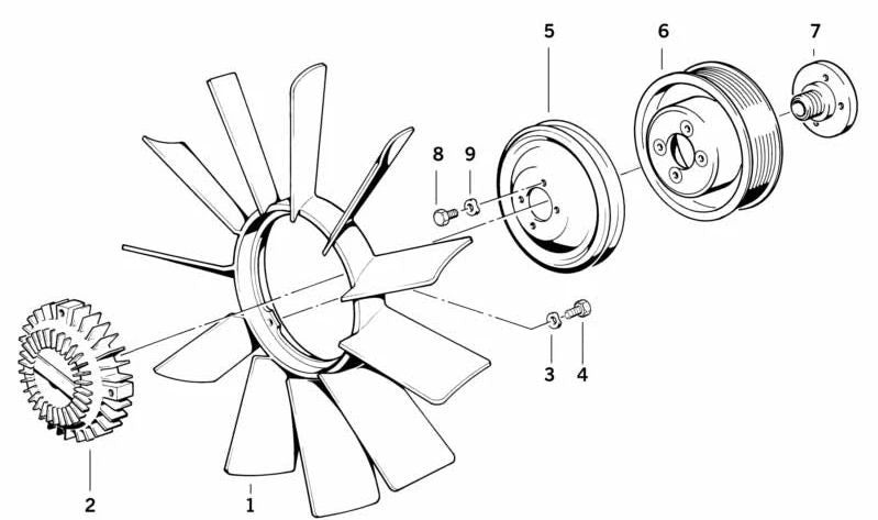 Embrague del ventilador para BMW E46, E34, E32 (OEM 11527831619). Original BMW