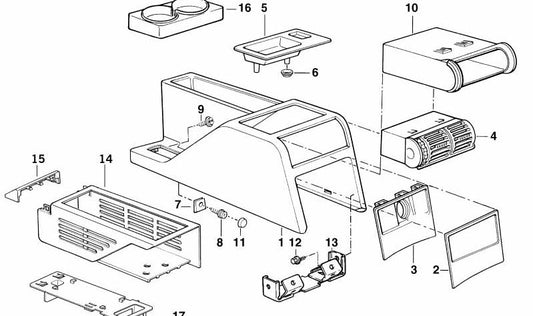 Console for BMW Series 5 E34 (OEM 51168181940). Genuine BMW