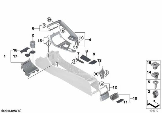 Cubierta para BMW X1 F48, F48N, X2 F39 (OEM 51169335225). Original BMW