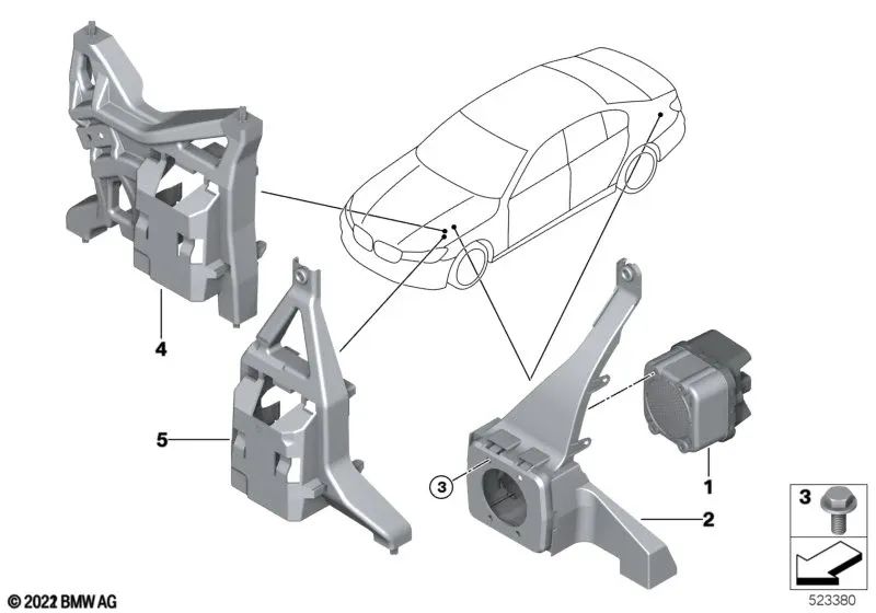 Soporte VSG para BMW G30, G31N, G38, G11N, G12N, G01 (OEM 65152622687). Original BMW.