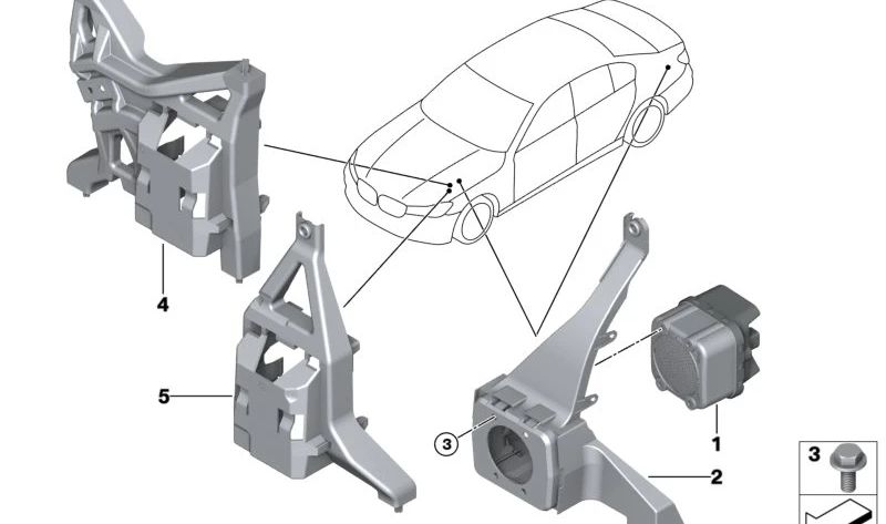 OEM 65125A355B1 Motorschallgenerator für BMW F45, F30, F10, F18, G30, G38, F02, G11, G12, F48, F15, I01, I12, I15, F60. Original BMW.