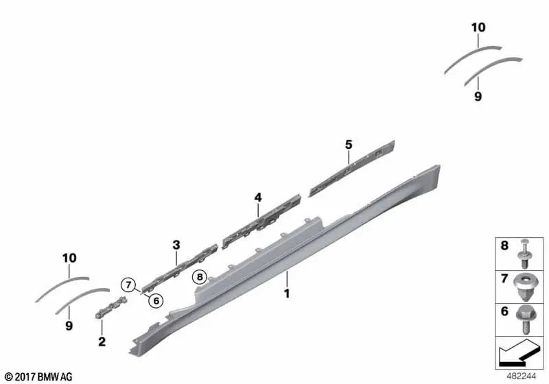 Rechte Stütze für BMW F82, F83 (OEM 51778054322). Original BMW.