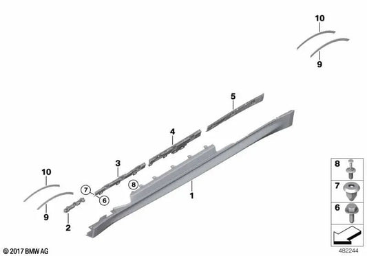 Rechte Stütze für BMW F82, F83 (OEM 51778054322). Original BMW.