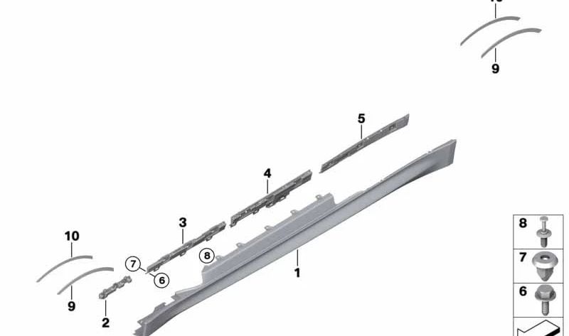 Right clamping list for BMW 3 Series F80, 4 Series F82, F83 (OEM 51778054316). Original BMW