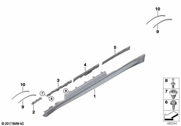 Soporte derecho para BMW F82, F83 (OEM 51778054322). Original BMW.