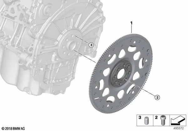 Volante de inercia para BMW F40, F44, F45, F46, X1 F48, X2 F39, MINI F54, F55, F56, F57, F60 (OEM 11228511452). Original BMW