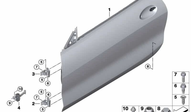 Front door butt 51217440723 for BMW F93, G16. Original BMW.