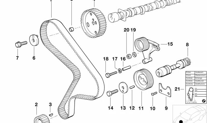 Rueda de Polea para BMW E30, E28, E34 (OEM 11311285602). Original BMW