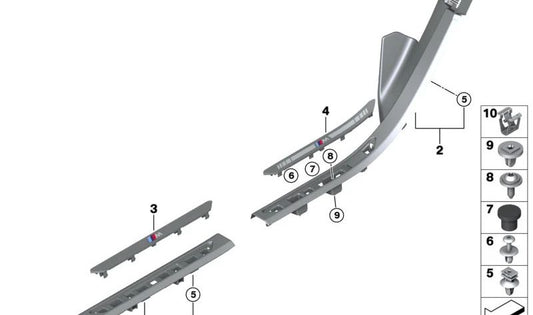 Insira o limiar traseiro direito para o BMW X7 G07 (OEM 51477442178). BMW original