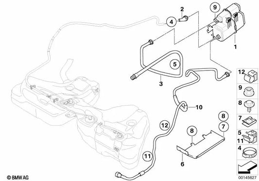 Tubo de escape con tamiz de araña para BMW E63, E64 (OEM 16132282888). Original BMW