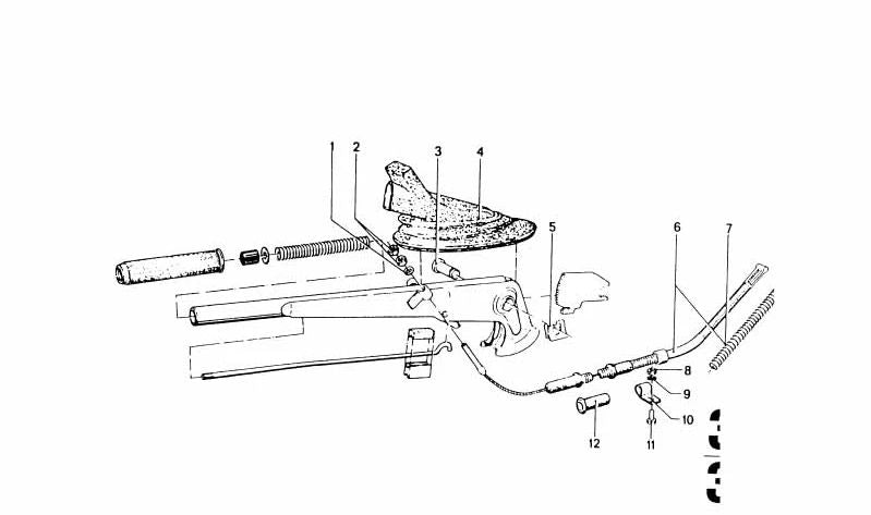 Cable de freno de mano OEM 34411103128 para BMW E30, E34, E36, Z3. Original BMW.