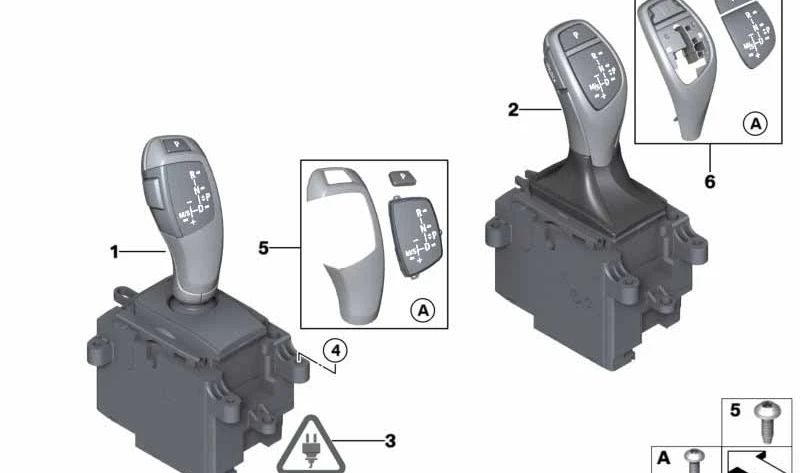 Juego de reparación cubiertas de interruptor de cambio para BMW F20, F21, F22, F23, F30, F31, F34, F32, F33, F36, F07, F10, F11, F01, F02, X3 F25, X4 F26 (OEM 61319259006). Original BMW.