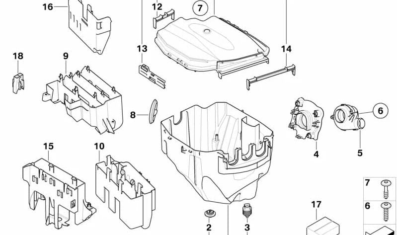 Closed lid for BMW E81, E82, E87, E88, E90, E91, E92, E93, E84 (OEM 12907798141). Genuine BMW