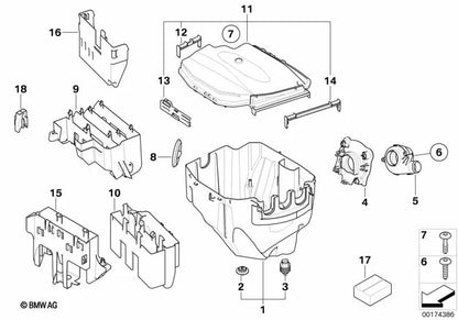 Soporte para la unidad de control para BMW Serie 1 E81, E82, E87, E88 Serie 3 E90, E91, E92, E93 X1 E84 (OEM 12907528939). Original BMW