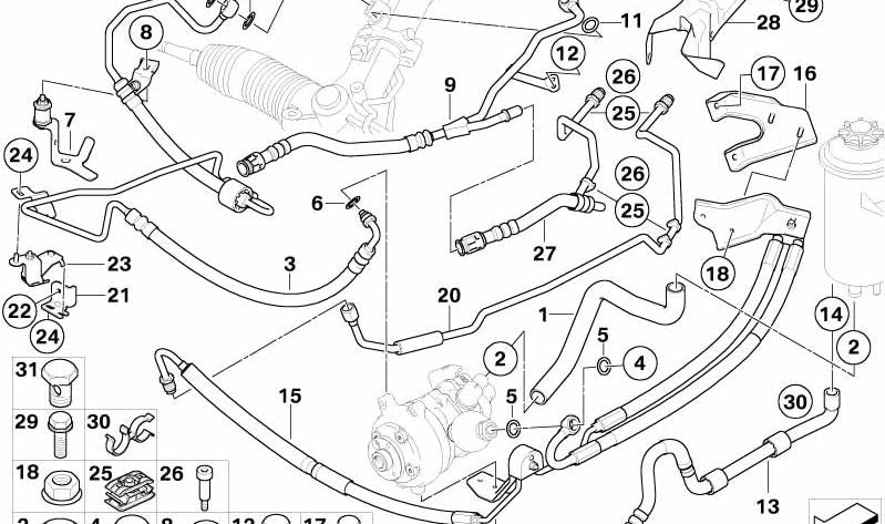 Tubería de Aspiración Dynamic Drive para BMW E60, E61 (OEM 32416761509). Original BMW