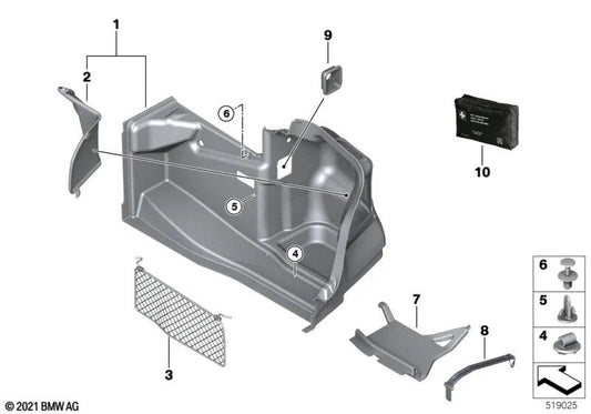 Revestimiento del maletero derecho para BMW Serie 1 E88 (OEM 51486960412). Original BMW.