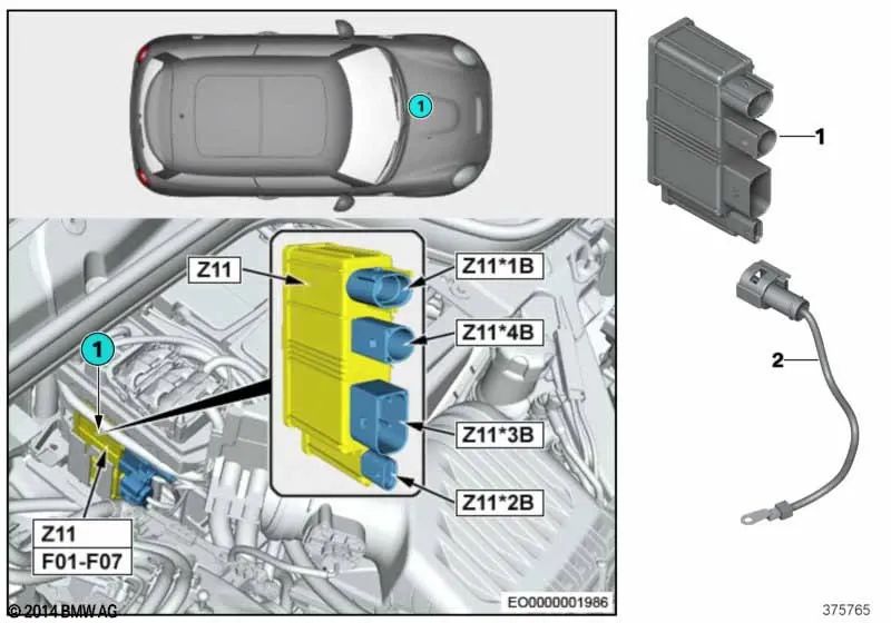 Módulo de Suministro Integrado Z11 para MINI F55, F56, F57 (OEM 12637936366). Original BMW