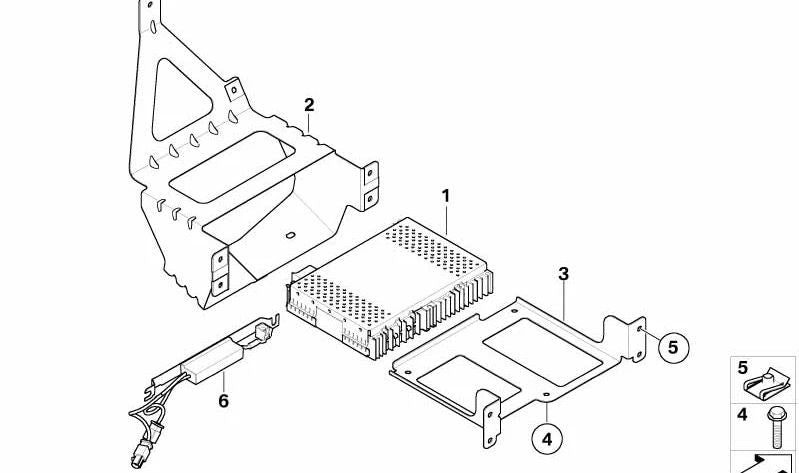 OEM storage tray support 65159120729 for BMW E60, E61. Original BMW.