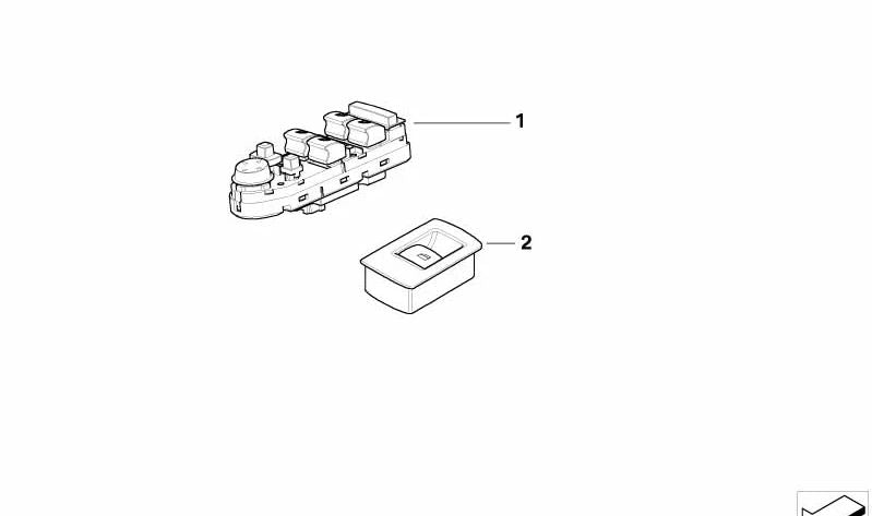 Window switch for BMW 3 Series E90, E91, X5 E70, X6 E71 (OEM 61316945876). Original BMW