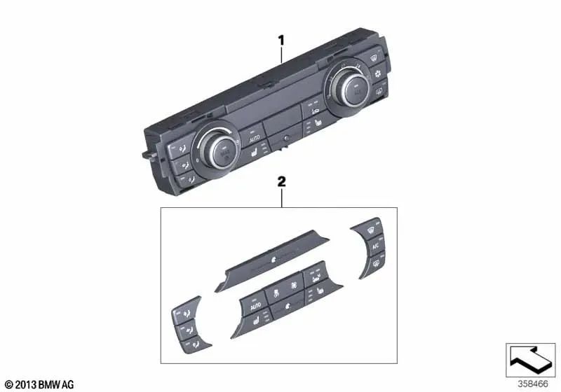 Juego de tapas  Mando de climatizador automatico para BMW E81, E82, E87, E88, E90, E91, E92, E93, E84, F25, F26. . Original BMW