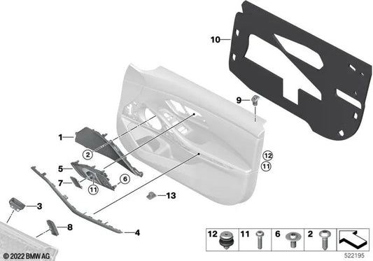 Front Left Accent Molding for BMW G20, G20N, G21, G21N, G28, G28N (OEM 51417479265). Genuine BMW