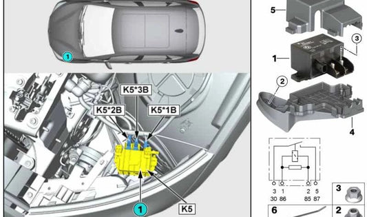 OEM fixing support 61136801512 for BMW F40, F44, F48, F39. Original BMW.