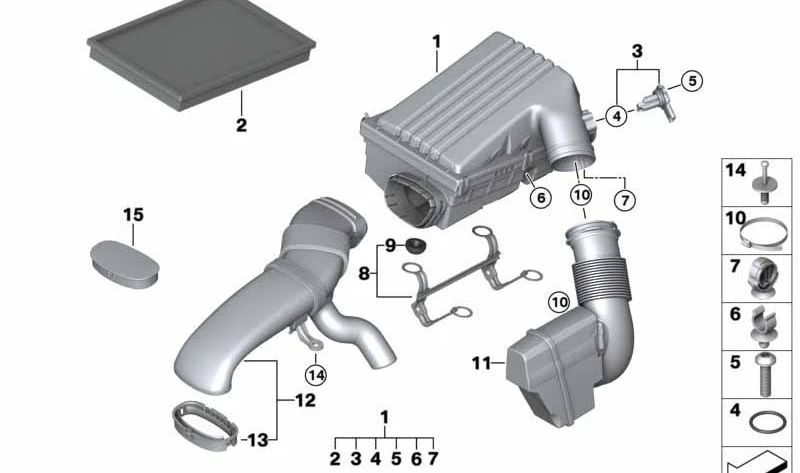 Manica di ammissione OEM 13717548890 per BMW E70, E71, E72. BMW originale.