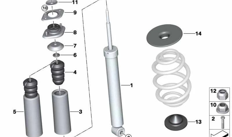 Amortiguador trasero OEM 33526785997 para BMW Z4 E85. Original BMW.